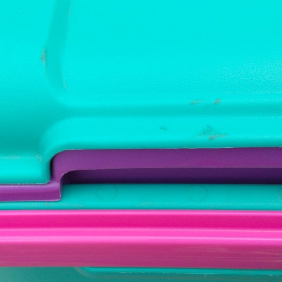 Vtg Eagle Craftstor Craft Tote Bin Aqua Pink - Picture 5 of 7